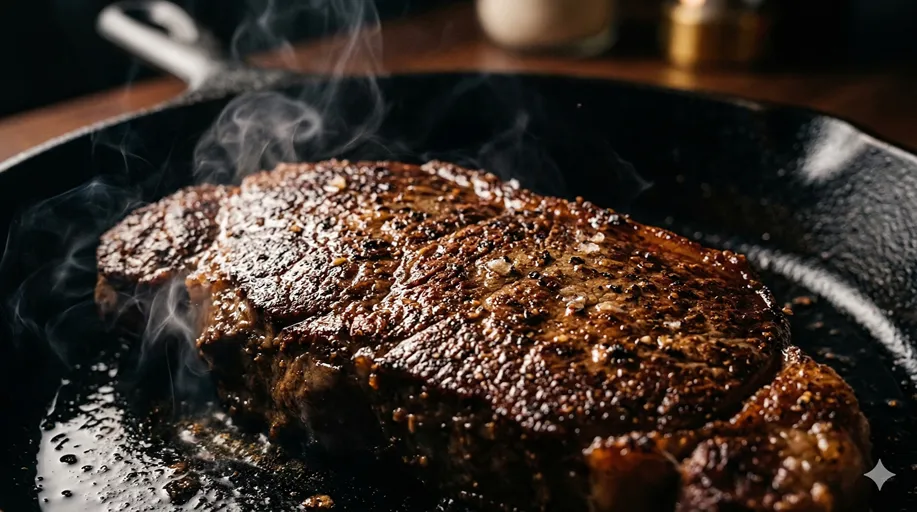 Searing meat